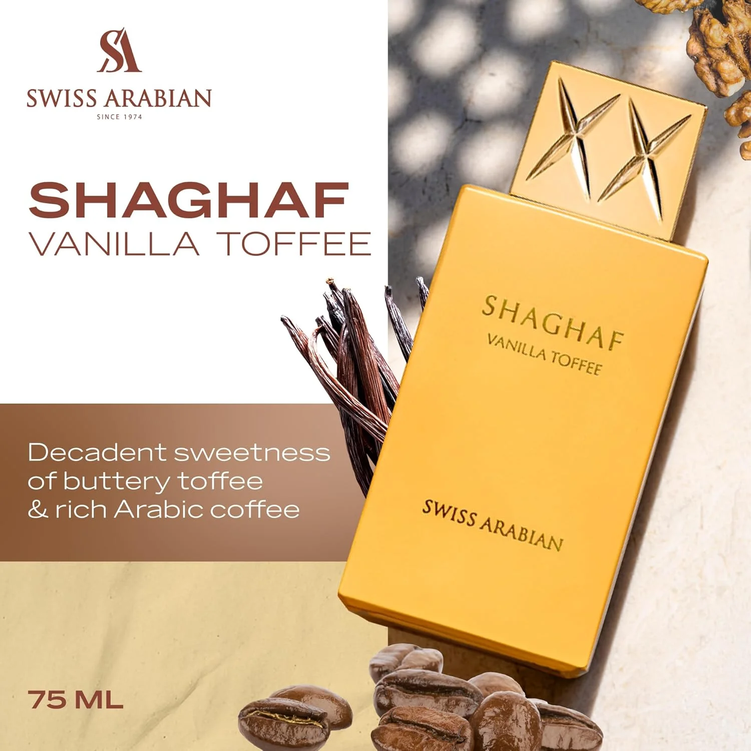 ادو پرفیوم شافاف وانیل تافی سوئیس عربین، 75 میلی لیتر، عطر با کیفیت عالی، عطر زنانه و مردانه، عطرهای ترکیبی لذیذ و مجلل برای مردان و زنان ادو پرفیوم شافاف وانیل تافی سوئیس عربین، 75 میلی لیتر، عطر با کیفیت عالی، عطر زنانه و مردانه، عطرهای ترکیبی لذیذ و مجلل برای مردان و زنان