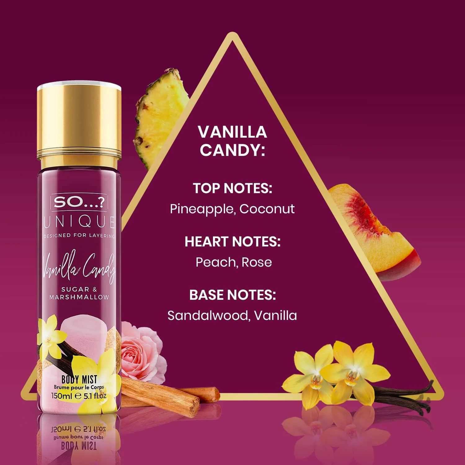 So…? بسته اسپری بادی میست زنانه Unique Candy Kiss، کرم ترافل، نخود شیرین، وانیل کندی، مجموعه رایحه های ترکیبی 150 میلی لیتر (بسته 3 عددی) So…? بسته اسپری بادی میست زنانه Unique Candy Kiss، کرم ترافل، نخود شیرین، وانیل کندی، مجموعه رایحه های ترکیبی 150 میلی لیتر (بسته 3 عددی)