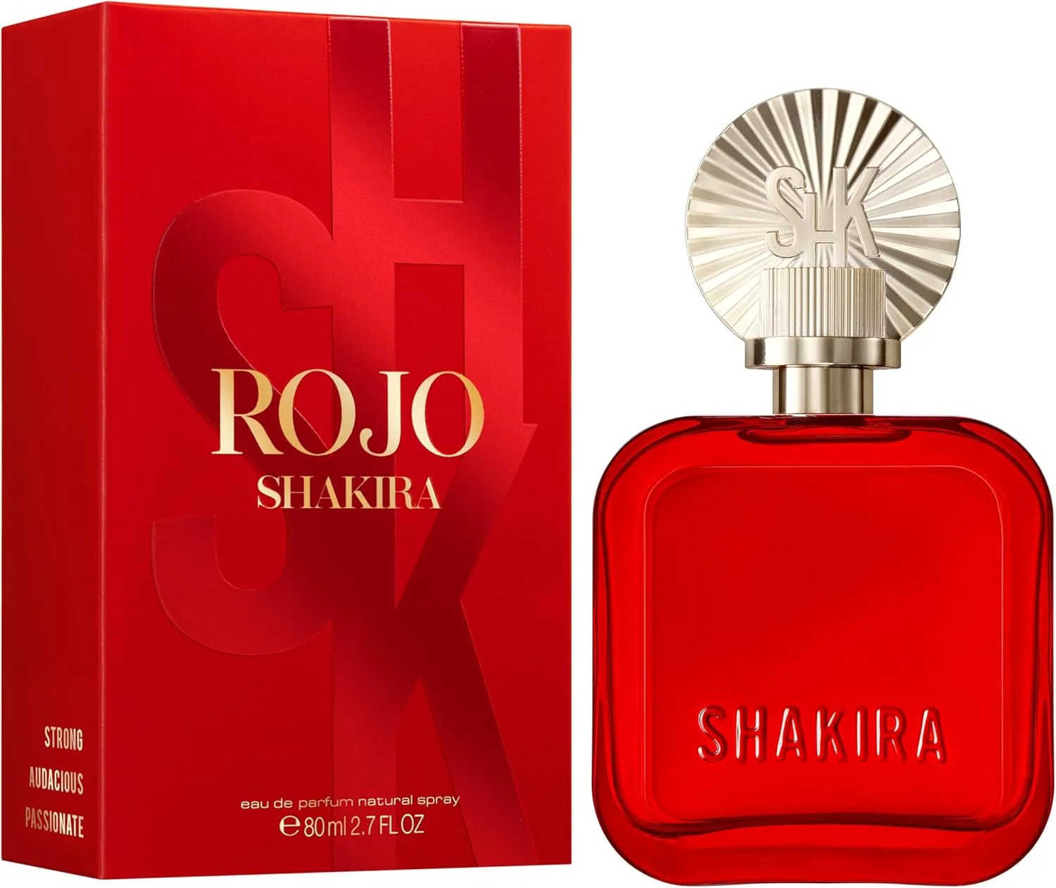 عطر زنانه شکیرا - ROJO Eau de Parfum - ماندگاری طولانی - رایحه ای قدرتمند، حسی و جذاب - نت های گلی، ادویه ای و کهربایی - ایده آل برای استفاده روزانه - 80 میلی لیتر