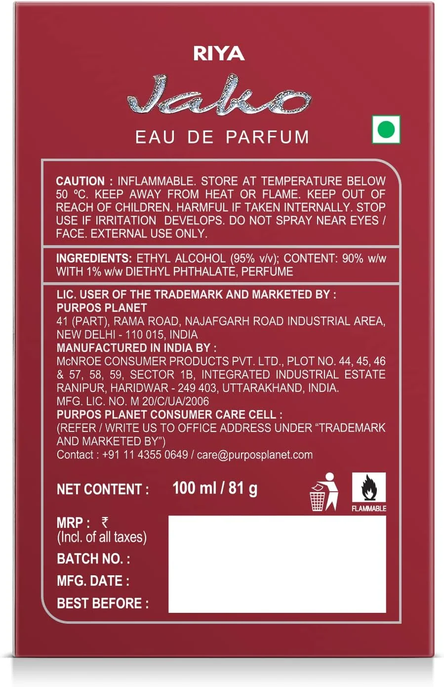ادکلن مردانه و زنانه RIYA Jako Eau De Parfum Spray رایحه تند چوبی مشک 100 میلی لیتر ماندگاری طولانی/عطر ورزشی/قرمز و سفید ادکلن مردانه و زنانه RIYA Jako Eau De Parfum Spray رایحه تند چوبی مشک 100 میلی لیتر ماندگاری طولانی/عطر ورزشی/قرمز و سفید