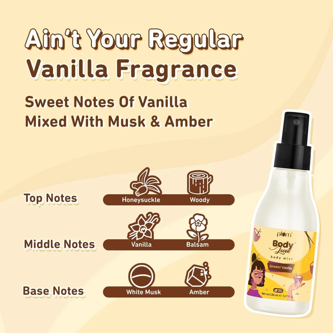 بادی میست Smokin' Vanilla بادی لاوین' Plum | رایحه تند و ماندگار برای زنان و مردان با رایحه گل عسل و مشک | سرشار از سرگرمی | اسپری عطر مسافرتی 150 میلی لیتر بادی میست Smokin' Vanilla بادی لاوین' Plum | رایحه تند و ماندگار برای زنان و مردان با رایحه گل عسل و مشک | سرشار از سرگرمی | اسپری عطر مسافرتی 150 میلی لیتر