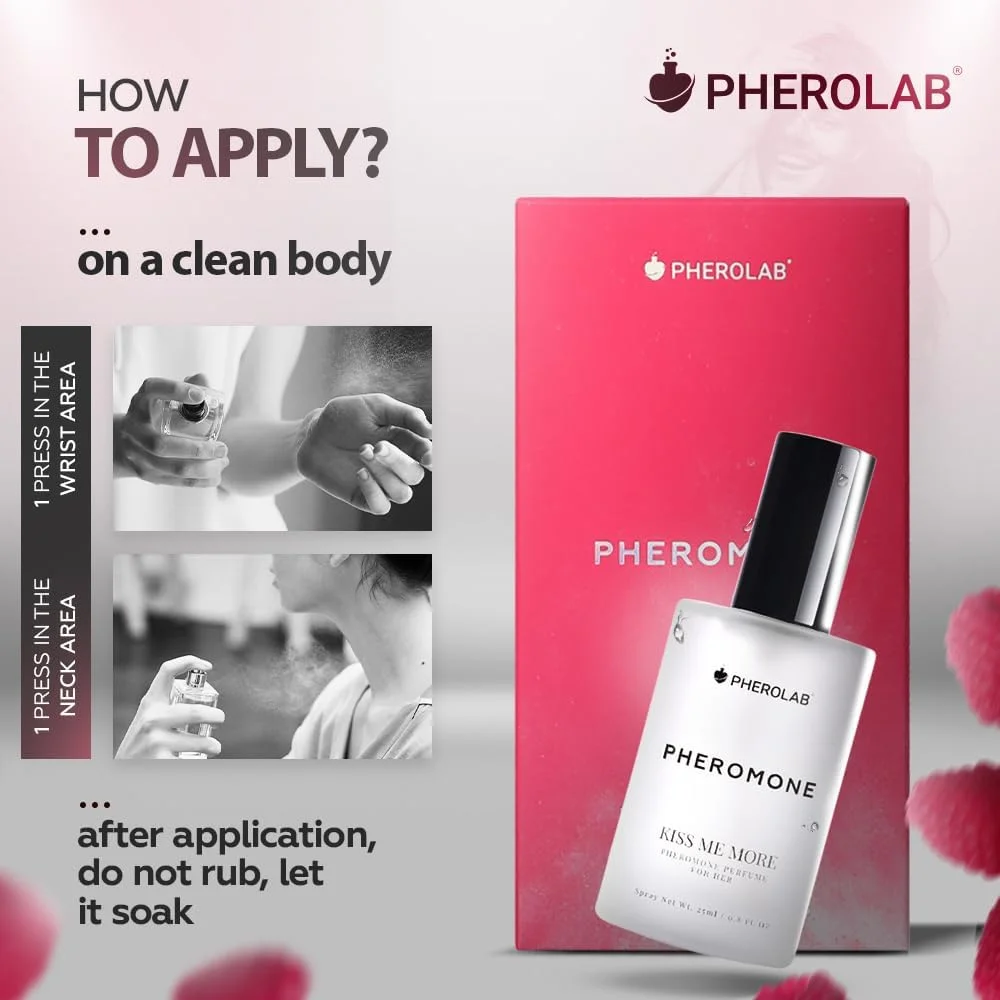 عطر فرمونی زنانه PHEROLAB Kiss Me More [اکسی توسین]، عطر روغنی آغشته به فرمون - عطر اسپری زنانه برای جذب مردان