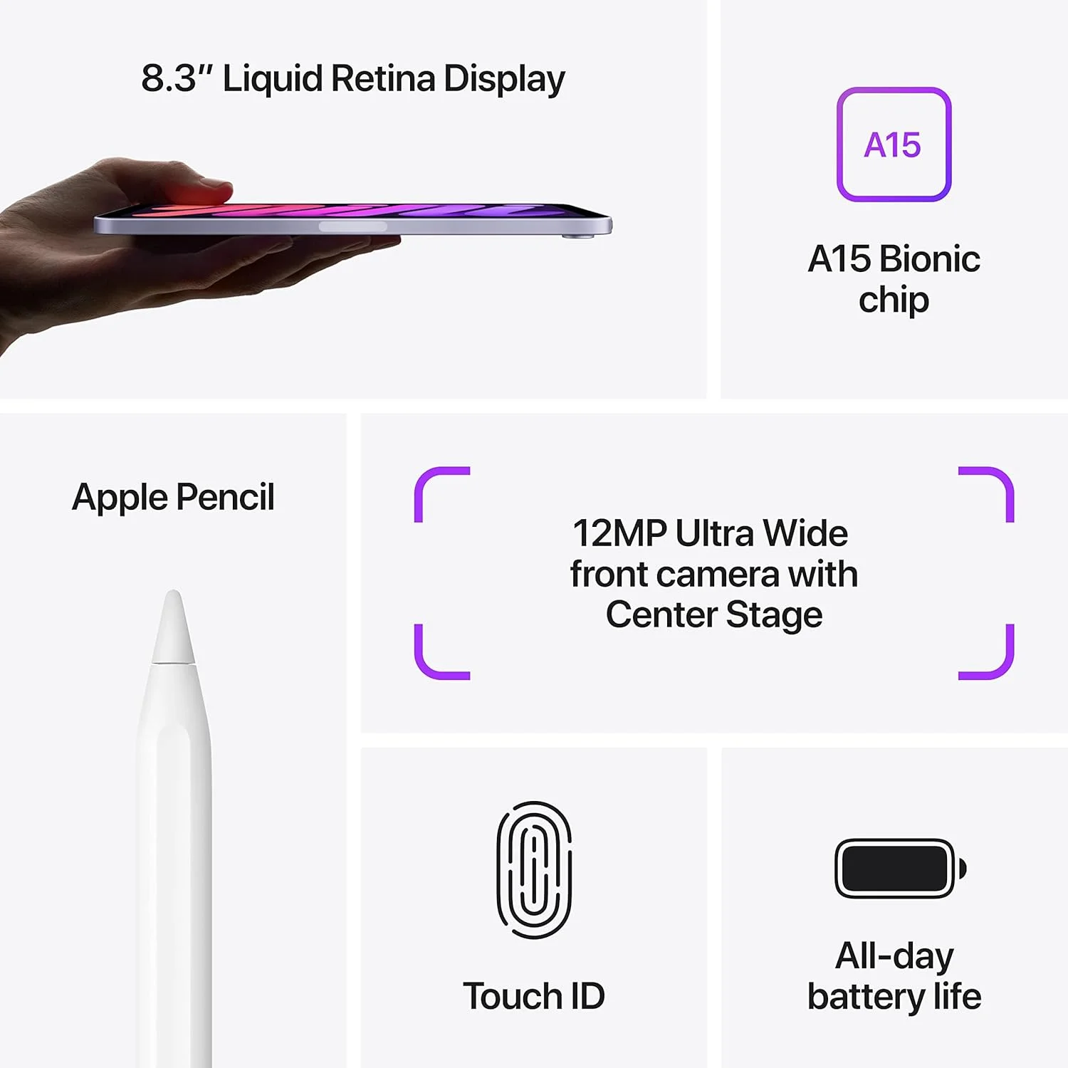 آیپد مینی 2021 اپل (8.3 اینچ، Wi-Fi، 64 گیگابایت) - خاکستری فضایی (نسل ششم)