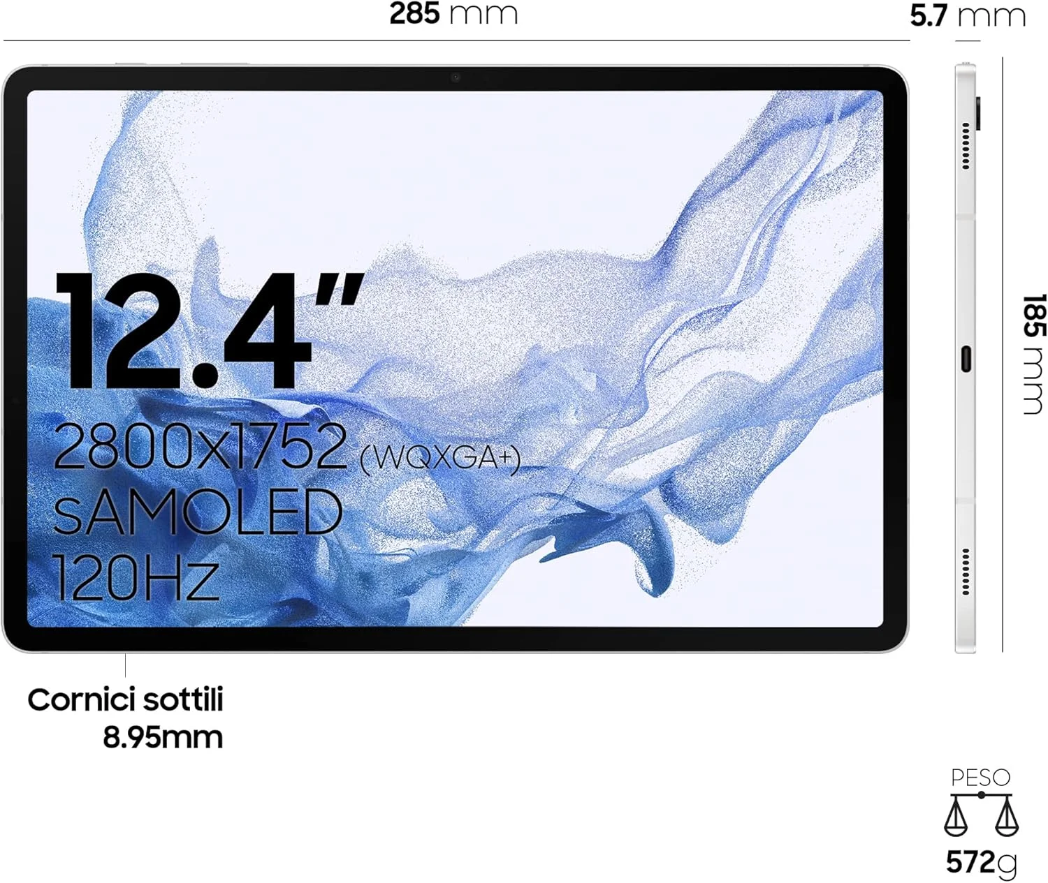 سامسونگ گلکسی تب S8+ EU-256-8-5G-sr گلکسی تب S8+ 5G 256/8 نقره ای سامسونگ گلکسی تب S8+ EU-256-8-5G-sr گلکسی تب S8+ 5G 256/8 نقره ای