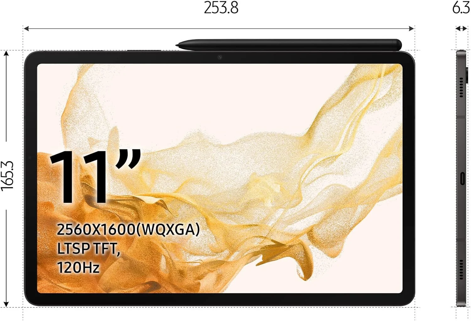تبلت اندروید سامسونگ گلکسی تب S8+ با صفحه نمایش 12.4 اینچ، حافظه 128 گیگابایت، 5G، رنگ گرافیت (نسخه انگلستان)