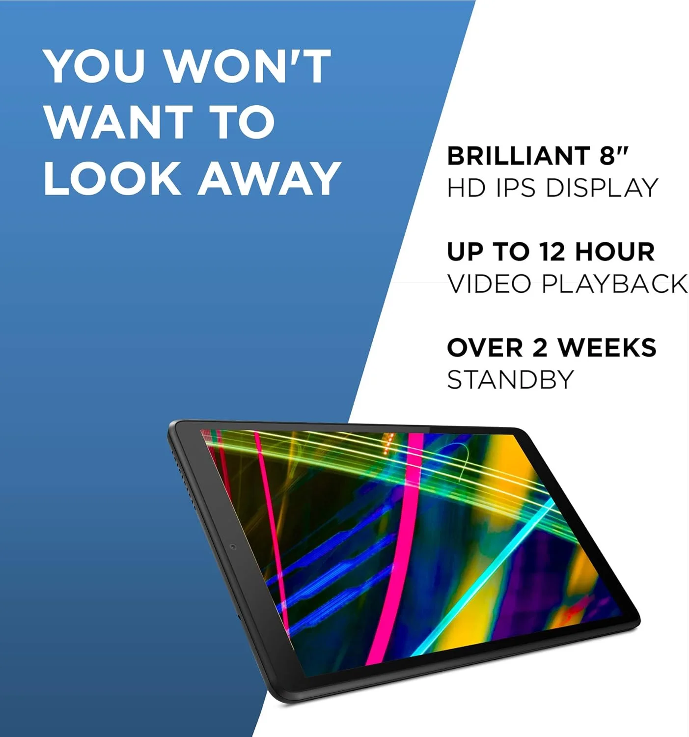 تبلت 8 اینچی HD لنوو Tab M8 - (چهار هسته ای 2.0 گیگاهرتز، 2 گیگابایت رم، 32 گیگابایت eMMC، اندروید پای) - خاکستری آهنی