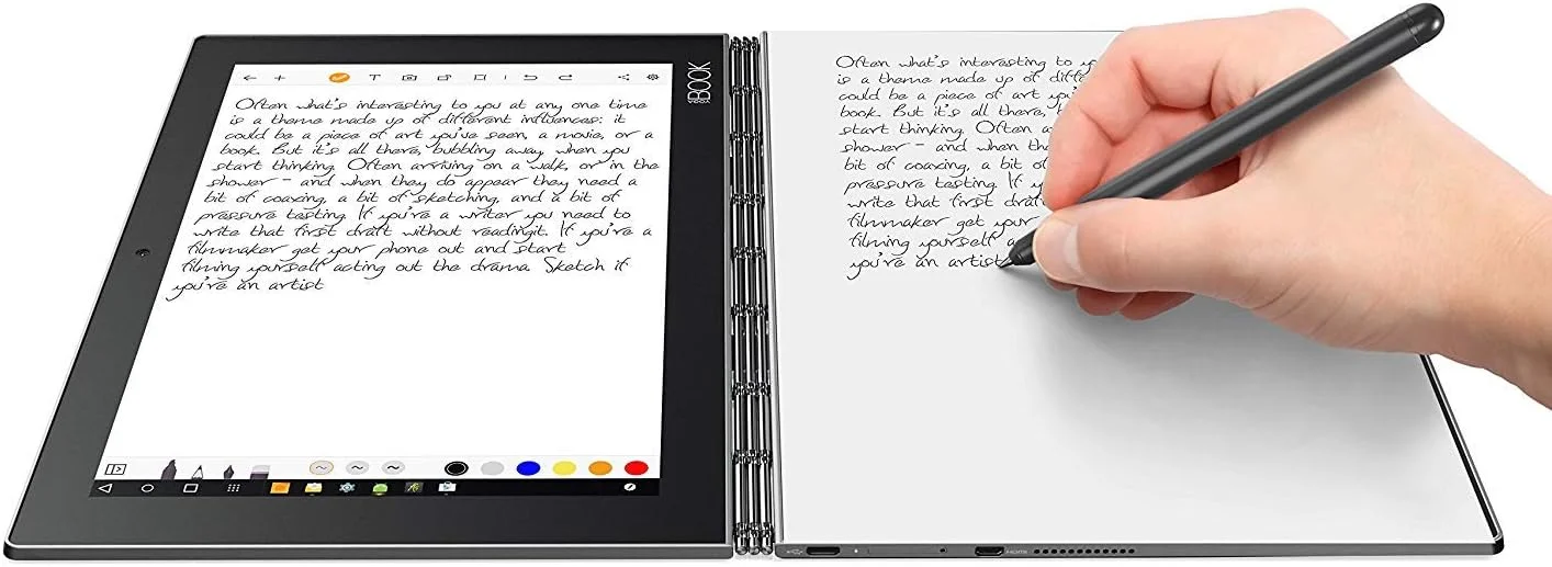 تبلت اندروید Lenovo Yoga Book - FHD 10.1 اینچ - تبلت 2 در 1 (پردازنده Intel Atom x5-Z8550، رم 4 گیگابایتی، SSD 64 گیگابایتی)، طلایی شامپاین، ZA0V0091US (بازسازی شده) (بازسازی شده)