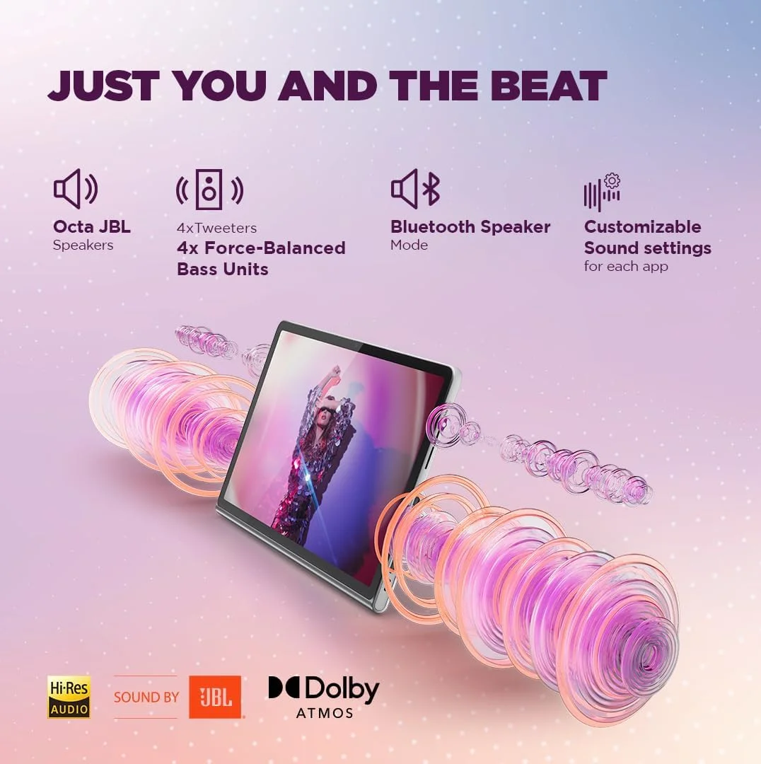 تبلت لنوو {Smartchoice) Tab Plus با بلندگوهای JBL Hi-Fi هشت هسته ای | 8 گیگابایت رم، 256 گیگابایت رام | 11.5 اینچ، 2K، نرخ تازه سازی 90 هرتز | تبلت Wi-Fi | اندروید 14 | شارژر سریع 45 واتی | پایه داخلی | رنگ: خاکستری لونا