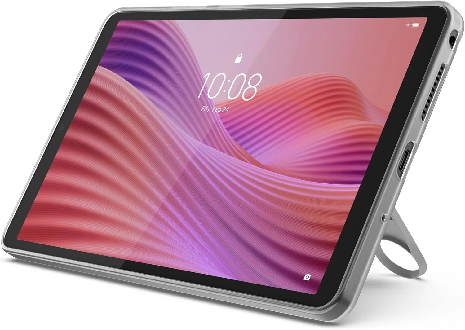 تبلت لنوو تب وان - نمایشگر 8.5 اینچی HD (1340 x 800)، پردازنده MediaTek Helio G85، رم 4 گیگابایتی، حافظه 64 گیگابایتی، WiFi 5، تبلت اندروید 14، دارای کاور شفاف - خاکستری لونا