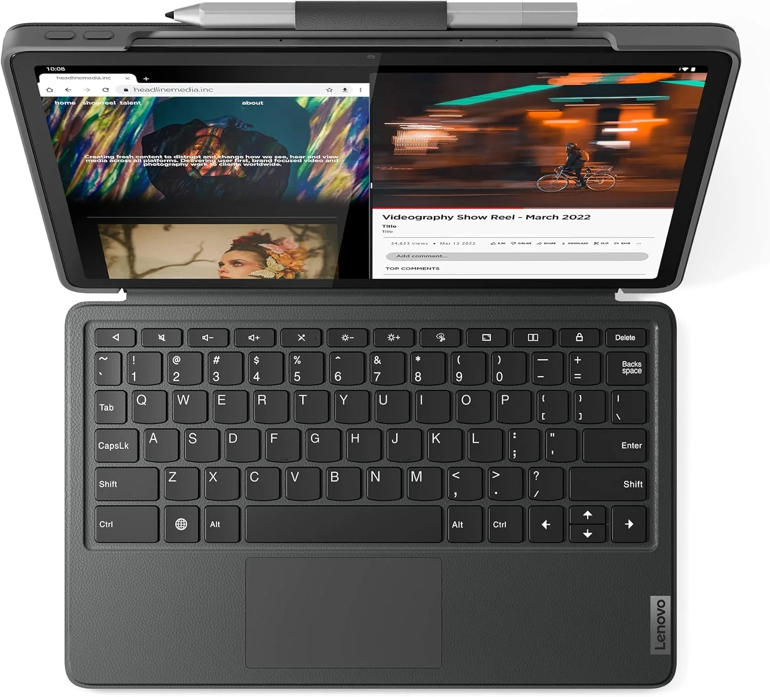 تبلت لنوو Tab P11 TB-350FU به همراه قلم Precision Pen 2 و کیبورد، نمایشگر 11.5 اینچی 2K (2000x1200) 120Hz Gorilla® glass، رم 4 گیگابایتی، حافظه SSD 128 گیگابایتی، دوربین عقب 12 مگاپیکسلی با فلاش، اندروید 12L، خاکستری - [ZABF0321AE]