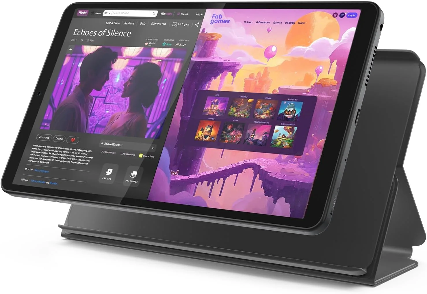 تبلت سبک وزن Lenovo Tab One - تا 12.5 ساعت پخش یوتیوب - صفحه نمایش 8.7 اینچی HD - حافظه 4 گیگابایتی - حافظه داخلی 64 گیگابایتی - MediaTek Helio G85 - شامل کیف محافظ