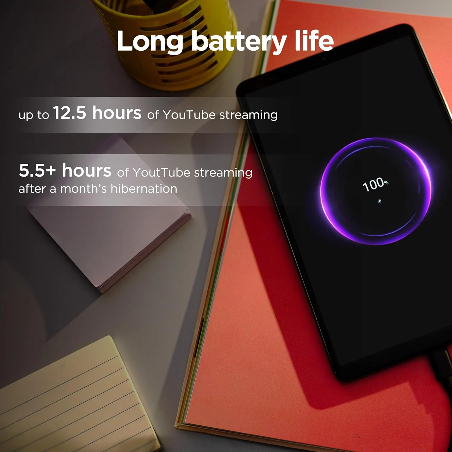 تبلت لنوو Tab One 4G LTE به همراه کاور شفاف، 9 اینچ HD (1340x800) IPS 480nits ضد اثر انگشت، صفحه نمایش لمسی، پردازنده MediaTek Helio G85، رم 4 گیگابایت، 128 گیگابایت، اندروید 14 - [ZAF10106AE]، خاکستری لونا