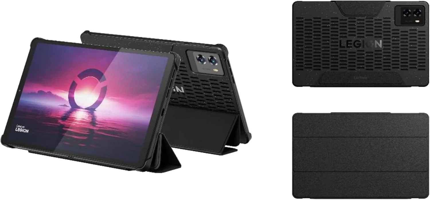 تبلت لنوو Legion با صفحه نمایش 8.8 اینچی 2.5K تا 900 نیت 165 هرتز + کاور فولیو و محافظ صفحه شیشه ای با پردازنده Snapdragon(r) 8 Gen 3، رم 12 گیگابایتی، حافظه 256 گیگابایتی، پردازنده گرافیکی Adreno، دو پورت USB-C، اندروید 14، مشکی اکلیپس [ZAEF0016AE]
