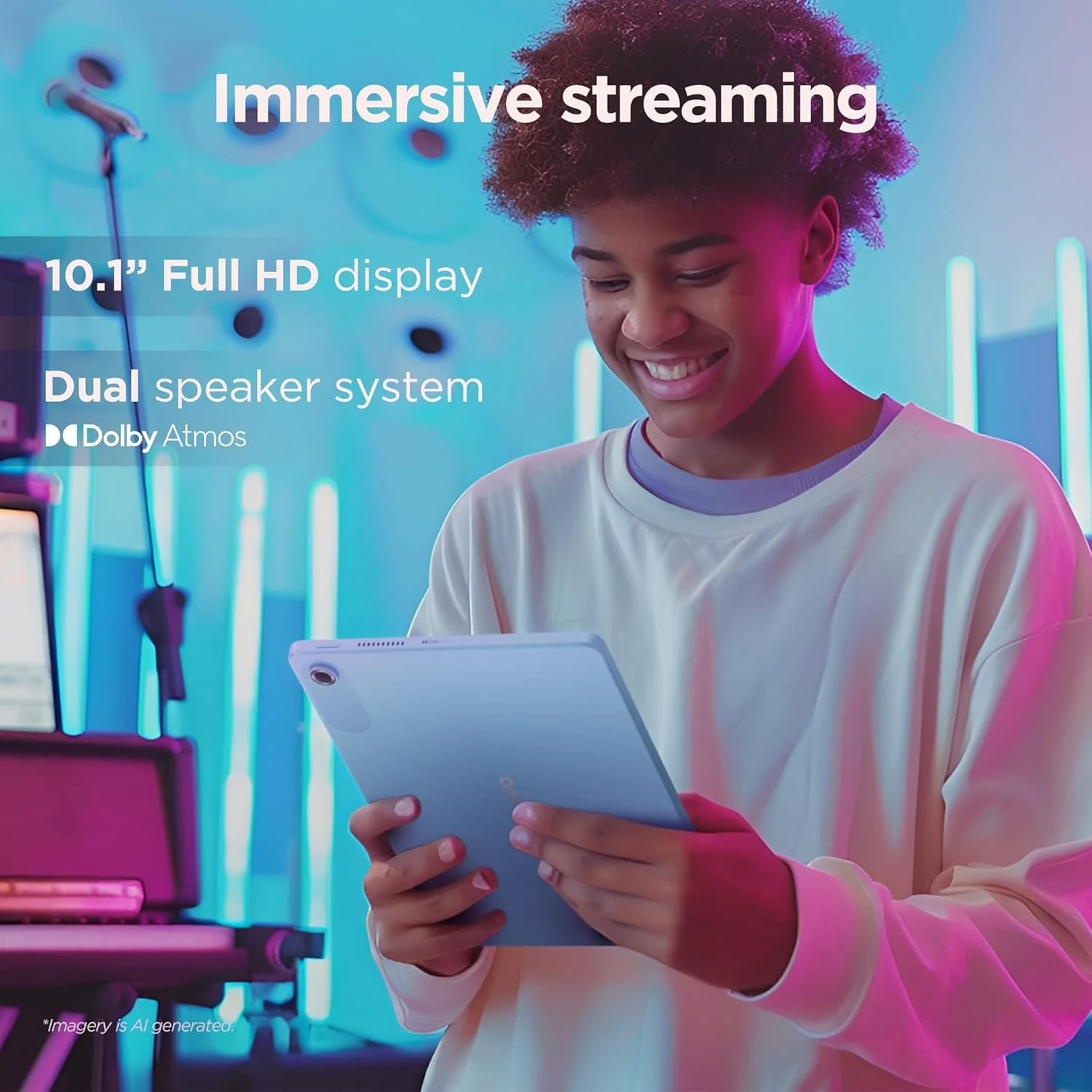 تبلت لنوو به همراه کاور شفاف، 10.1 اینچ WUXGA (1920x1200) 400nits ضد اثر انگشت، پردازنده MediaTek Helio G85، تماس صوتی 4G LTE، رم 4 گیگابایت، حافظه 128 گیگابایت، اندروید 14، خاکستری لونا - [ZAEJ0000AE]