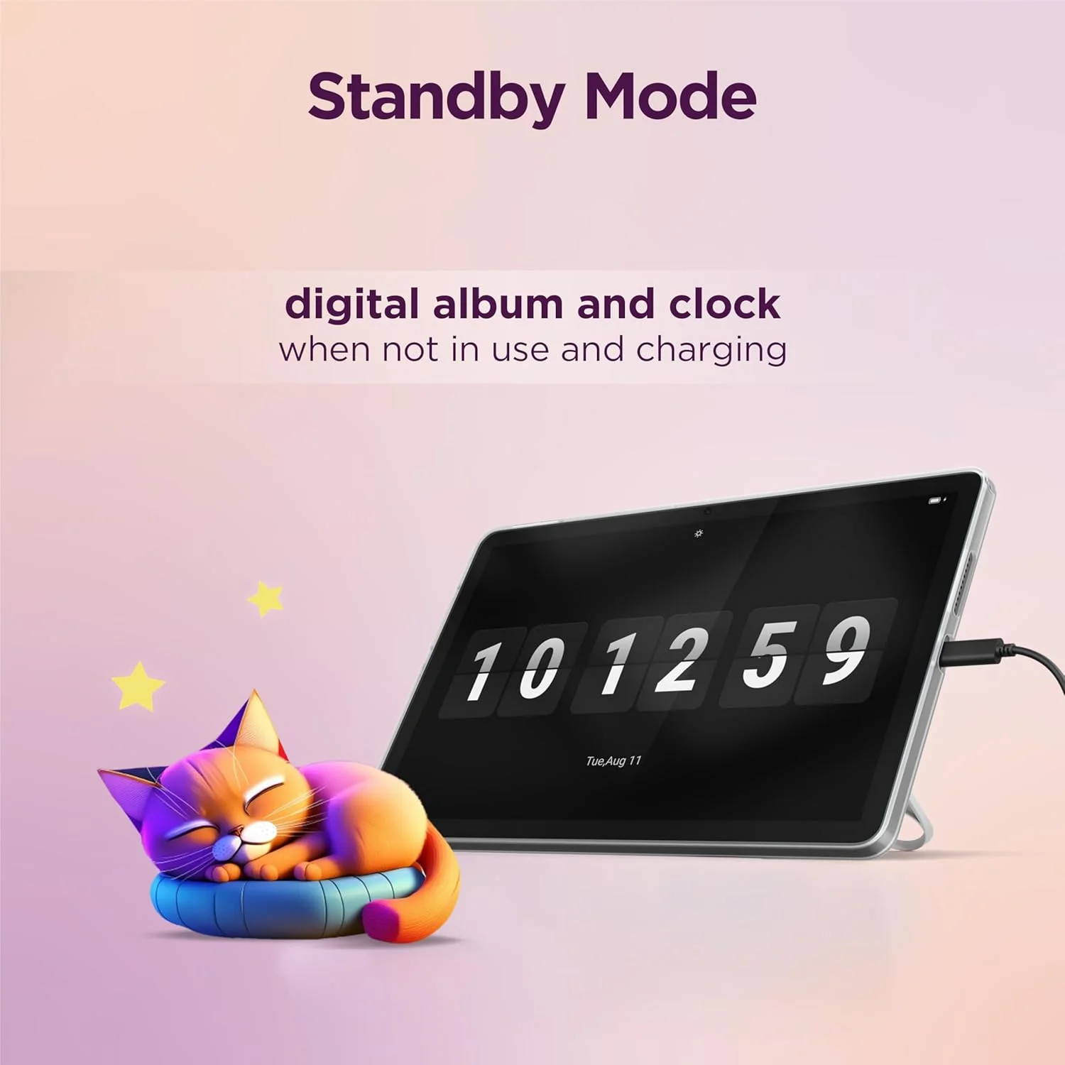 تبلت لنوو به همراه کاور شفاف، صفحه نمایش 10.1 اینچی WUXGA (1920x1200) 400nits ضد اثر انگشت، پردازنده MediaTek Helio G85، رم 4 گیگابایتی، حافظه 128 گیگابایتی، اندروید 14، خاکستری لونا - [ZAEH0026AE]