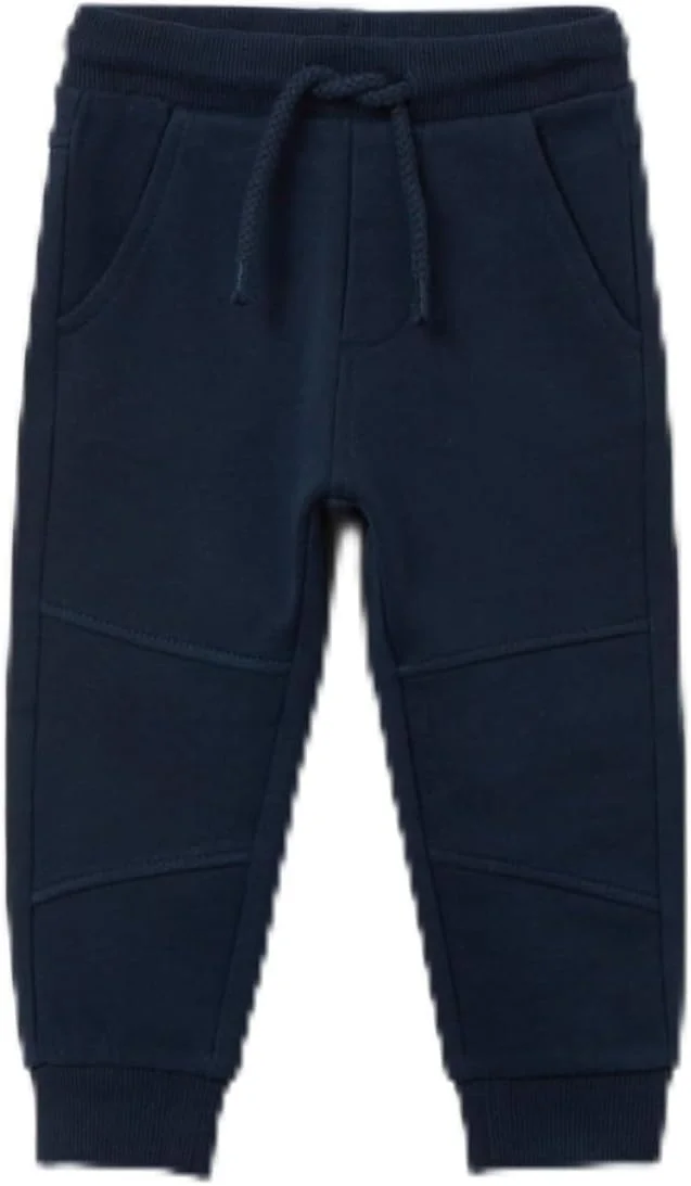 شلوار جاگر مخمل نوزادی پسرانه OVS با بند کشی سایز 30-36 ماه آبی