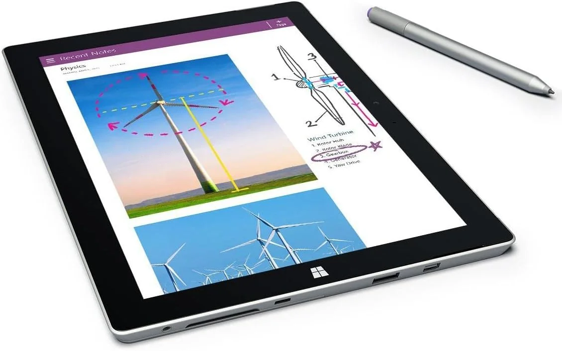 تبلت مایکروسافت Surface 3 نقره ای 128 گیگابایت با 4 گیگابایت رم، پردازنده Intel Atom و وای فای، صفحه نمایش 10.8 اینچی