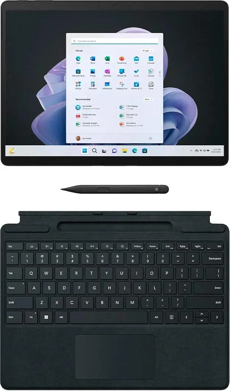 تبلت مایکروسافت Surface Pro 9، 13 اینچ، i7-1255U، 16 گیگابایت رم، 512 گیگابایت SSD، ویندوز 11 هوم 64 بیتی، مشکی VQ1-00001