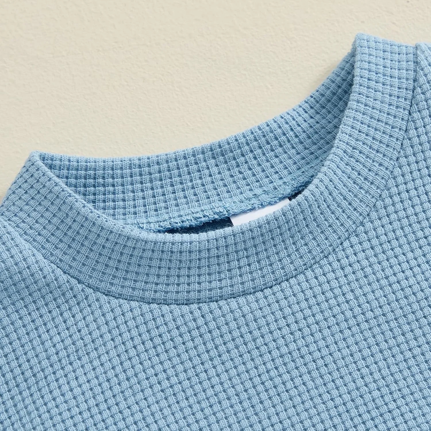 لباس تولد پسرانه Lamuusaa، تیشرت گلدوزی شده یک/دو حرفی، شلوارک جاگر، لباس وافل تابستانی