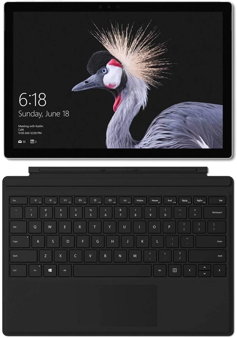 مایکروسافت سرفیس پرو 4 (Intel Core i7، 8 گیگابایت رم، 256 گیگابایت) با کاور مشکی (تجدید شده)