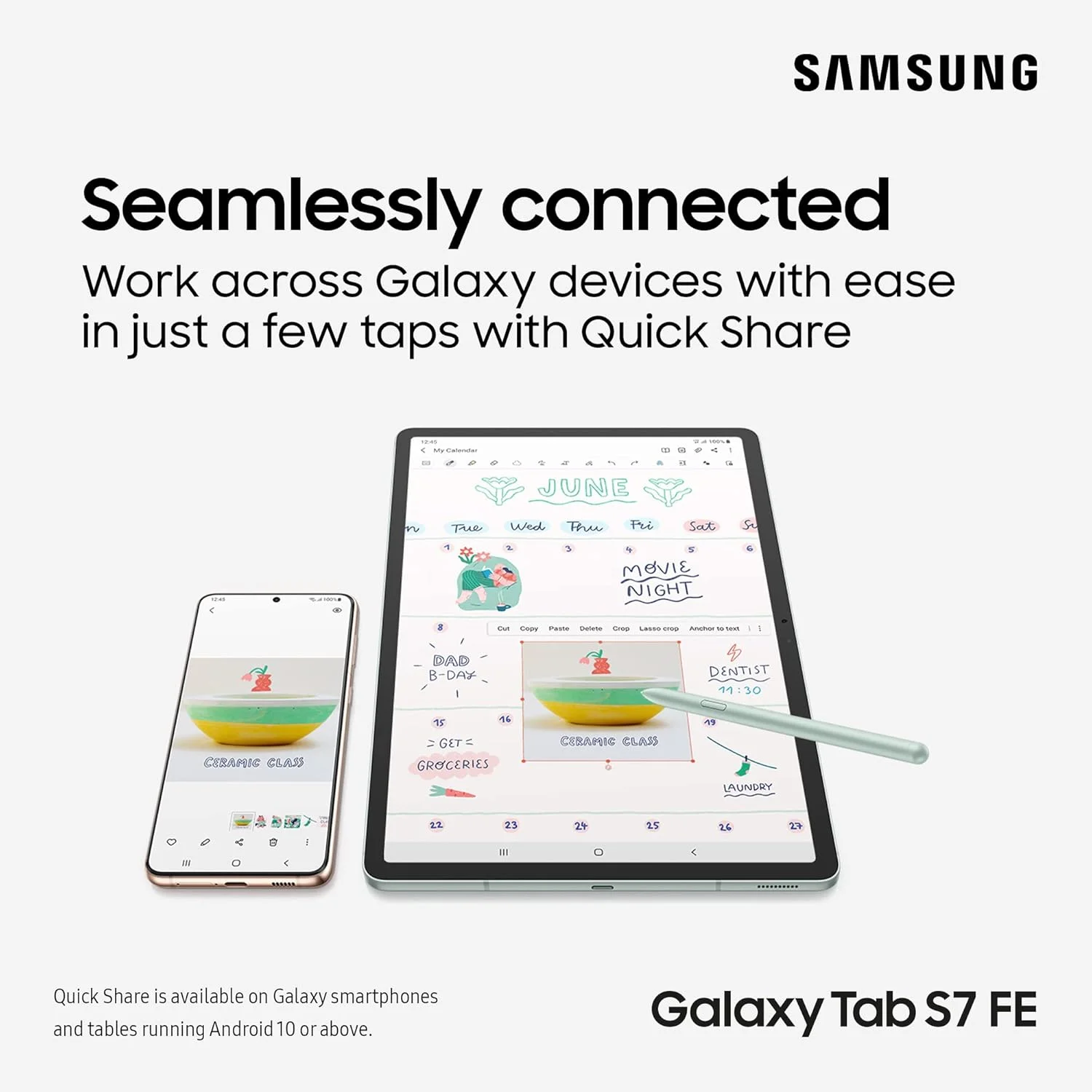 تبلت اندروید سامسونگ Galaxy Tab S7 FE با صفحه نمایش 12.4 اینچی، 5G، حافظه 64 گیگابایت، رنگ صورتی روشن و 3 سال گارانتی تبلت اندروید سامسونگ Galaxy Tab S7 FE با صفحه نمایش 12.4 اینچی، 5G، حافظه 64 گیگابایت، رنگ صورتی روشن و 3 سال گارانتی