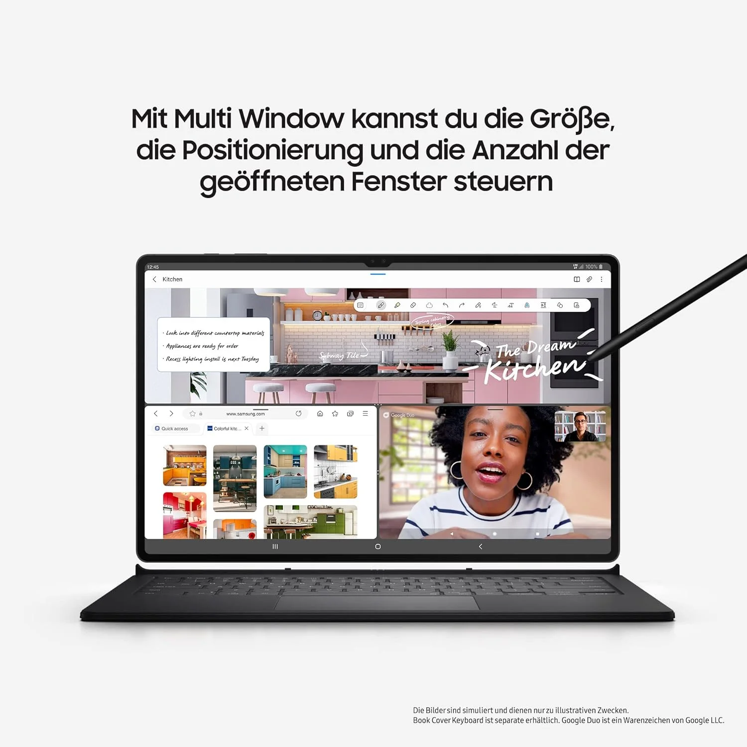 تبلت سامسونگ گلکسی تب S8+، 12.4 اینچ، 128 گیگابایت حافظه داخلی، 8 گیگابایت رم، Wi-Fi، تبلت اندروید به همراه قلم S Pen، گرافیت، شامل 36 ماه گارانتی سازنده [اختصاصی آمازون]