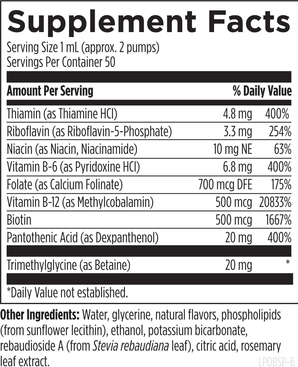 Designs for Health Liposomal B Supreme - کمپلکس ویتامین B مایع با جذب برتر - فولات، ویتامین B12، B6، بیوتین، TMG + بیشتر - پمپ تحویل خوراکی با طعم مرکبات (50 سروینگ / 1.7oz)