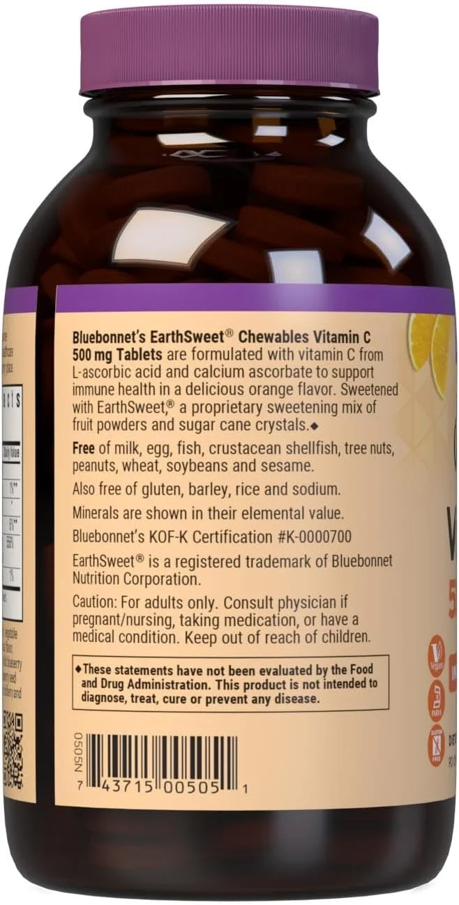 قرص جویدنی ویتامین C 500 میلی گرمی بلو بونت Earthsweet قرص جویدنی ویتامین C 500 میلی گرمی بلو بونت Earthsweet