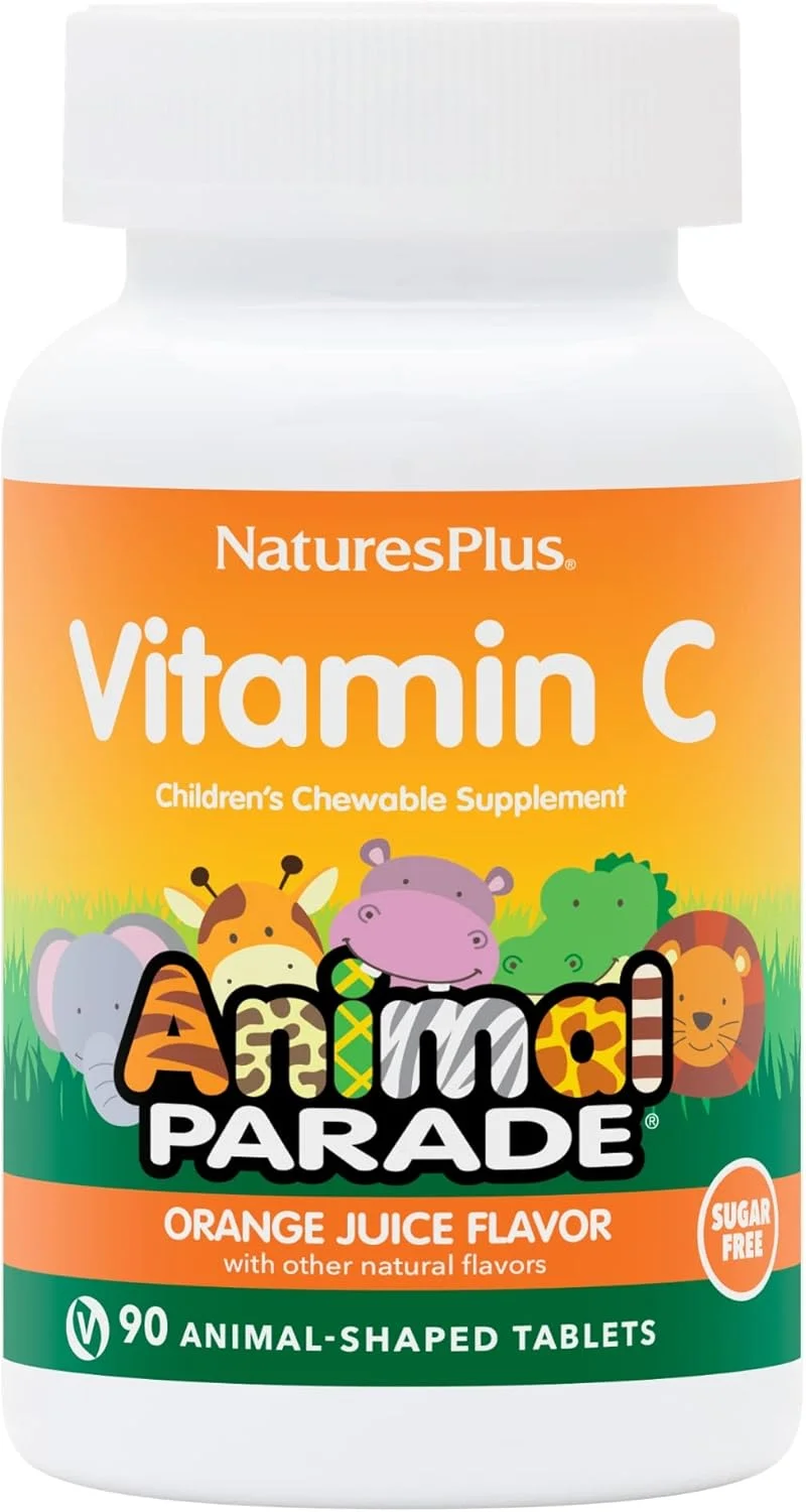 Animal Parade، ویتامین C کودکان 250 میلی گرم، بدون شکر زایلیتول، بیوفلاونوئید، پرتقال، 90 قرص (به شکل حیوانات)