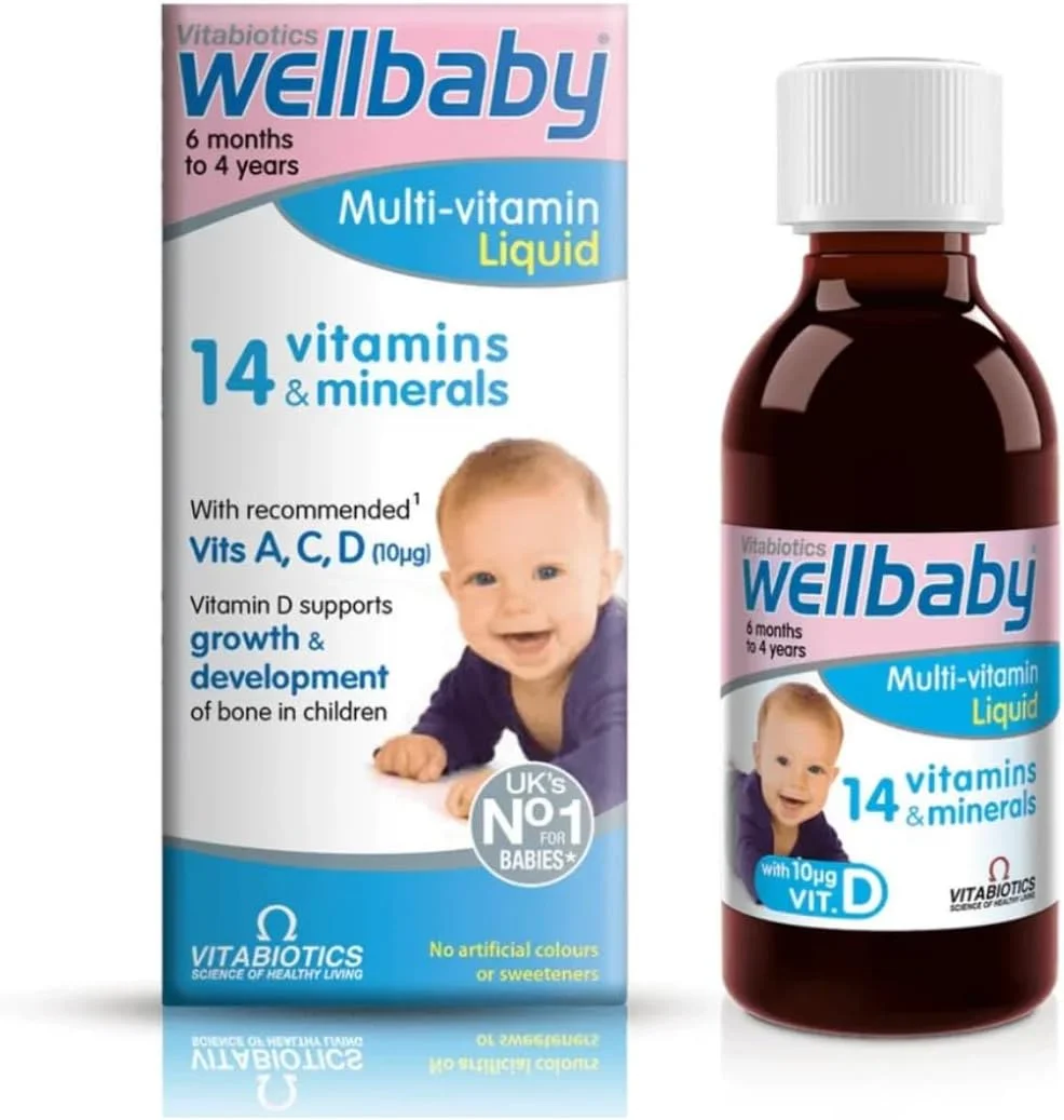 مولتی ویتامین Wellbaby به همراه ویتامین D با کارت تشکر NCaptured، مناسب برای نوزادان و کودکان 6 ماهه تا 4 ساله مولتی ویتامین Wellbaby به همراه ویتامین D با کارت تشکر NCaptured، مناسب برای نوزادان و کودکان 6 ماهه تا 4 ساله