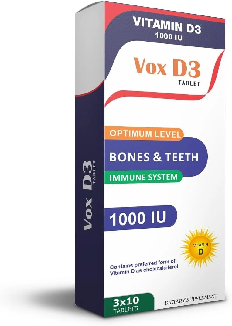قرص ویتامین D3 واکس D3 با دوز 1000 واحد بین المللی | پشتیبانی از استخوان ها، دندان ها و سیستم ایمنی | 30 عدد قرص | قرص ویتامین D3 واکس D3 با دوز 1000 واحد بین المللی | پشتیبانی از استخوان ها، دندان ها و سیستم ایمنی | 30 عدد قرص |
