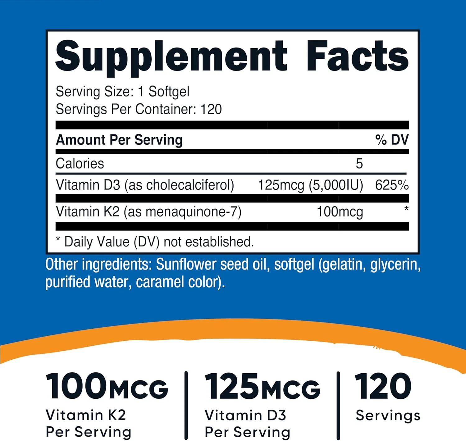 نوتریکاست ویتامین K2 (MK7) (100 میکروگرم) + ویتامین D3 (5000 واحد بینالمللی) 120 سافتژل - بدون گلوتن و غیر GMO نوتریکاست ویتامین K2 (MK7) (100 میکروگرم) + ویتامین D3 (5000 واحد بینالمللی) 120 سافتژل - بدون گلوتن و غیر GMO