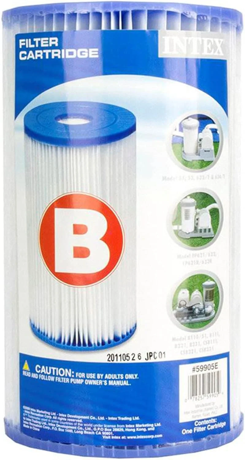 فیلتر پمپ کارتریجی اینتکس مدل 29005E نوع B با قابلیت تمیز کردن آسان و جنس داکرون (بسته 6 عددی)