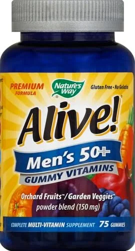 مولتی ویتامین گامی ممتاز مردانه بالای 50 سال Nature's Way Alive!، کمپلکس کامل ویتامین B، 75 عدد مولتی ویتامین گامی ممتاز مردانه بالای 50 سال Nature's Way Alive!، کمپلکس کامل ویتامین B، 75 عدد