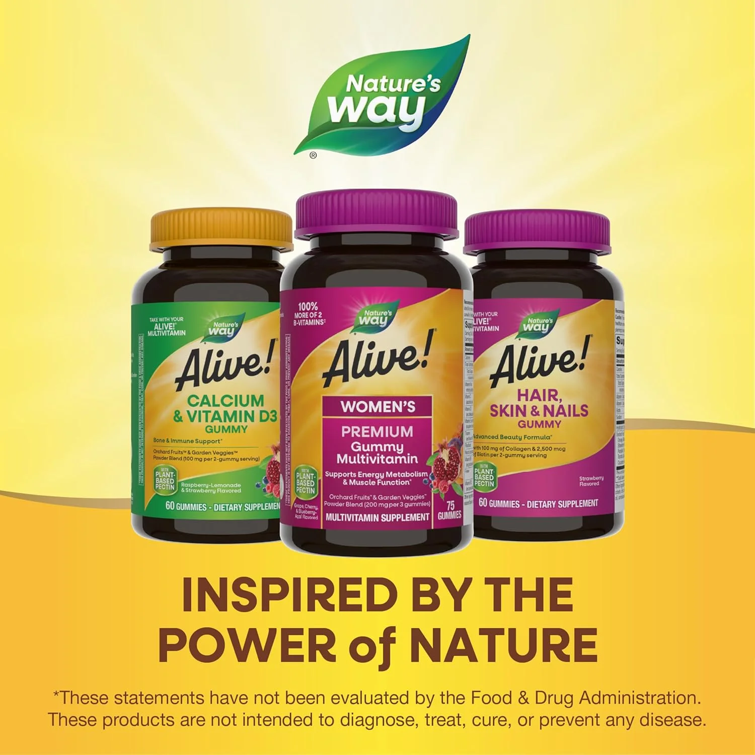 مولتی ویتامین پریمیوم گامی زنانه Nature's Way Alive!®، مخلوط میوه و سبزیجات (150 میلی گرم در هر وعده)... مولتی ویتامین پریمیوم گامی زنانه Nature's Way Alive!®، مخلوط میوه و سبزیجات (150 میلی گرم در هر وعده)...
