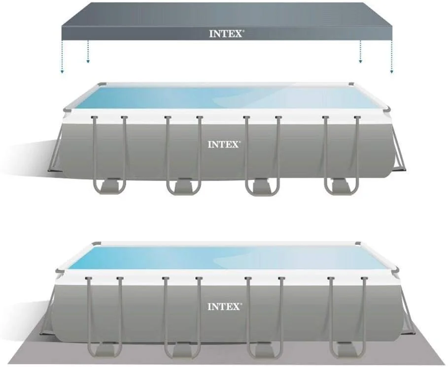 استخر شنا بزرگ اینتکس 26352 ابعاد 549x274x132 سانتی متر مستطیلی مناسب مهمانی به همراه پمپ تصفیه و نردبان - آبی + خاکستری استخر شنا بزرگ اینتکس 26352 ابعاد 549x274x132 سانتی متر مستطیلی مناسب مهمانی به همراه پمپ تصفیه و نردبان - آبی + خاکستری