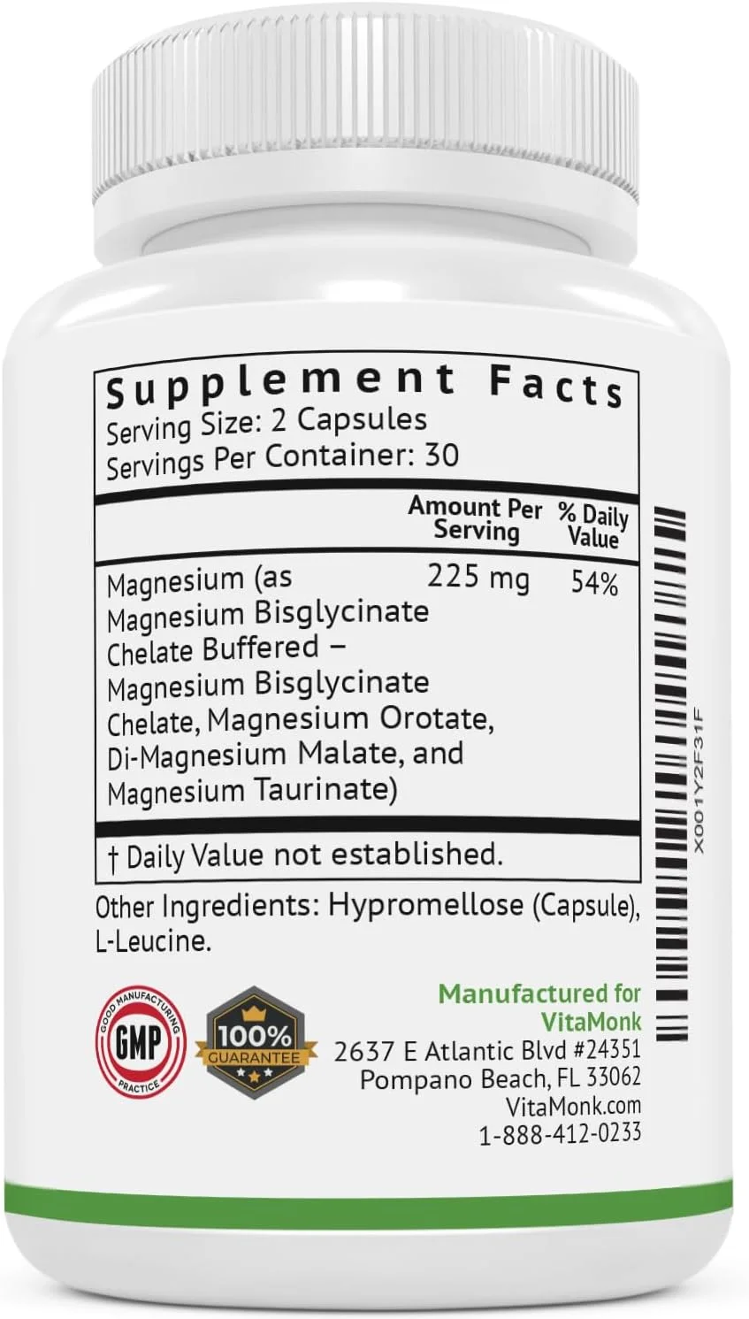 ترکیب چهارگانه منیزیم VitaMonk - حاوی منیزیم اوروتات، گلیسینات، منیزیم تورات و دی-منیزیم مالات - کمپلکس منیزیم با جذب بالا برای خواب، قلب و خلق و خو ترکیب چهارگانه منیزیم VitaMonk - حاوی منیزیم اوروتات، گلیسینات، منیزیم تورات و دی-منیزیم مالات - کمپلکس منیزیم با جذب بالا برای خواب، قلب و خلق و خو