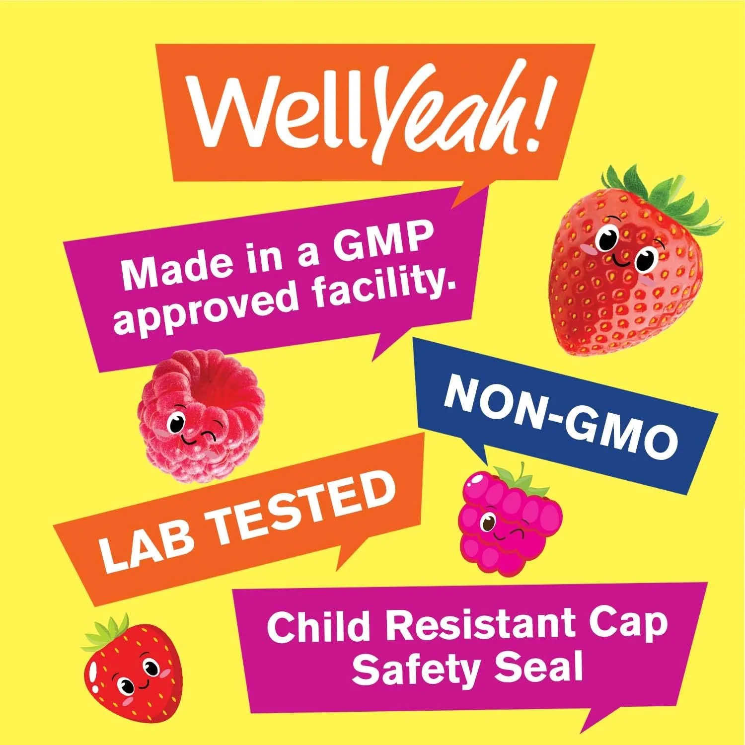 پاستیل زینک کودکان WellYeah 15 میلی گرم - پشتیبانی از عملکرد سالم سیستم ایمنی و سلامت آنتی اکسیدانی - طعم طبیعی توت - بدون گلوتن و GMO - 60 عدد پاستیل