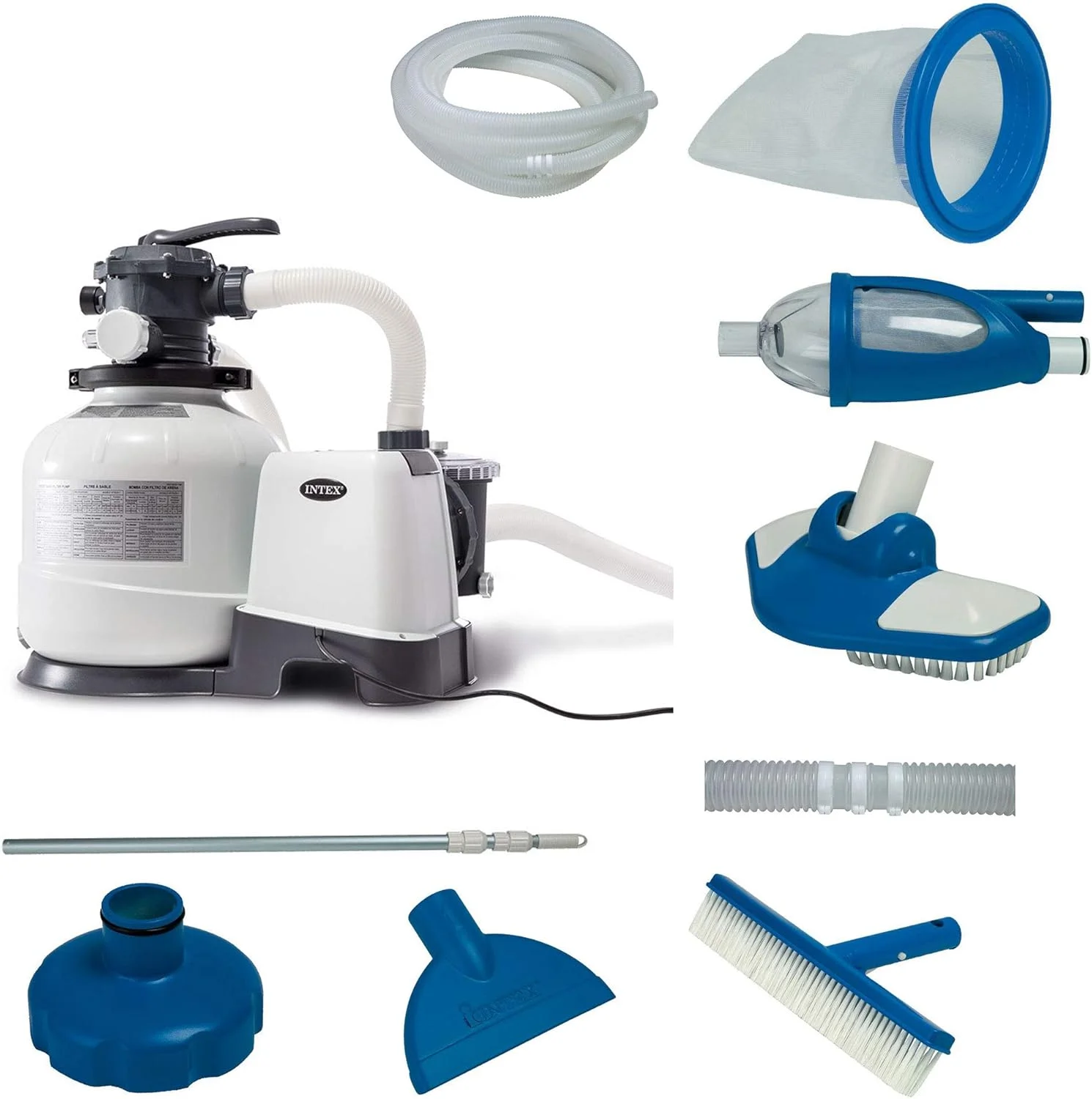 پمپ فیلتر شنی استخر اینتکس 2800 GPH به همراه کیت نگهداری لوکس استخر