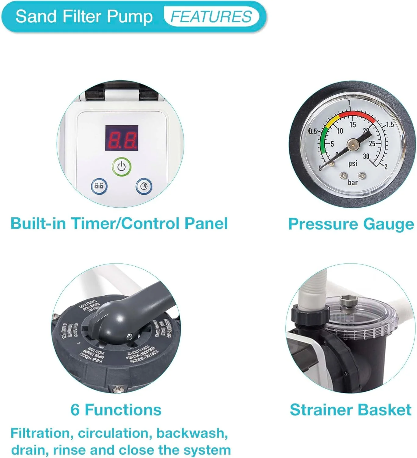 پمپ فیلتر شنی استخر اینتکس 2800 GPH به همراه کیت نگهداری لوکس استخر