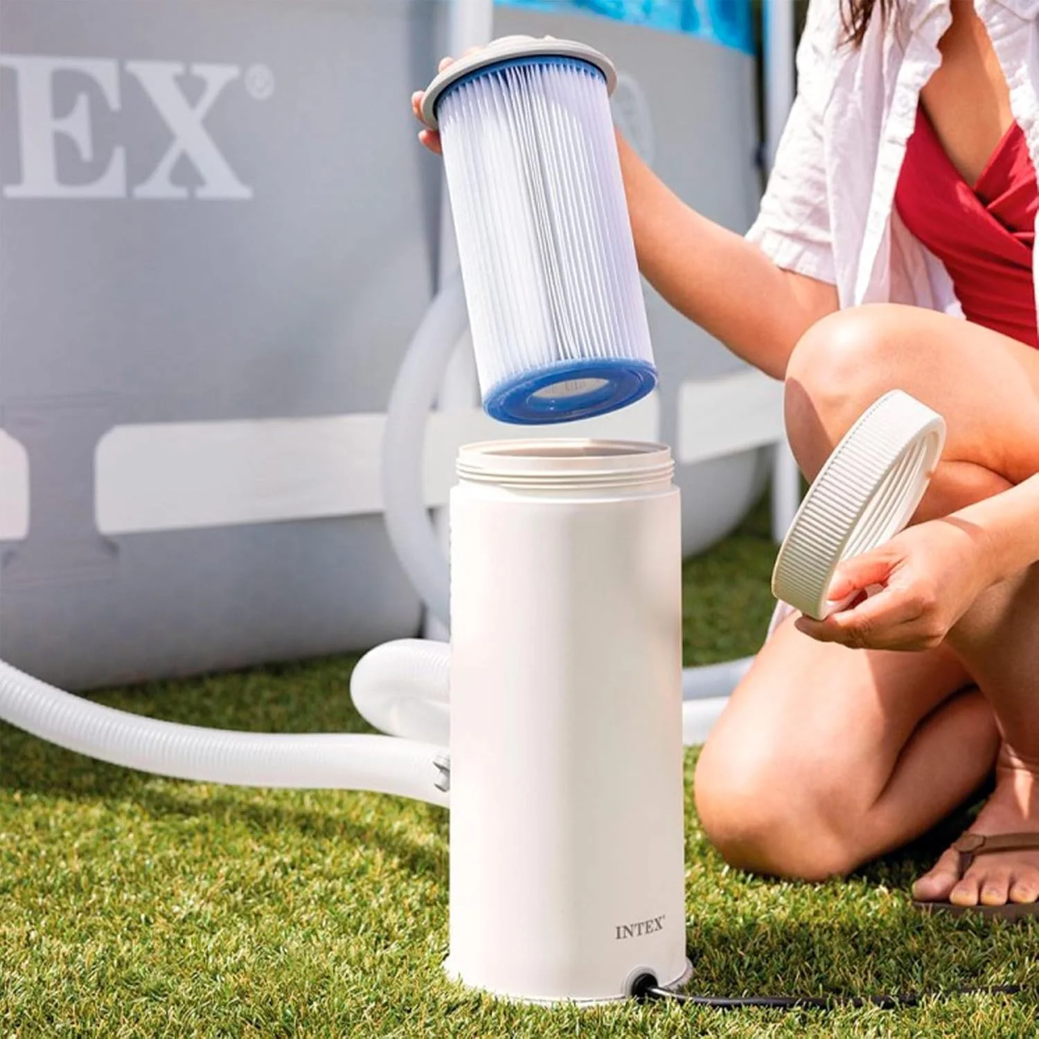 پمپ فیلتر اینتکس، خاکستری - 1000 گالن 18.8x19.4x35.4 سانتی متر 28638BS