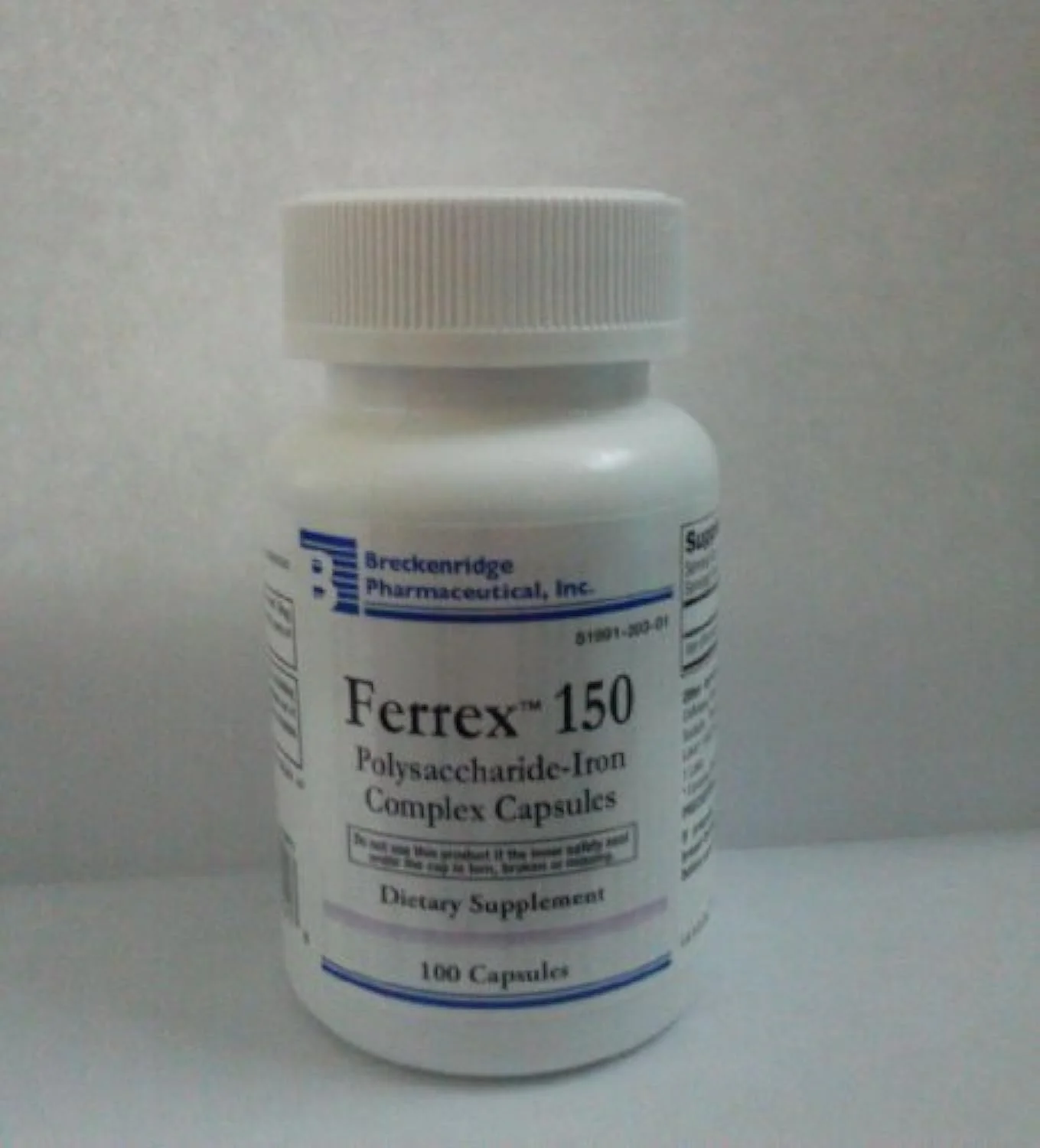 کپسول های کمپلکس آهن پلی ساکارید Deizang Breckenridge Pharmaceutical Ferrex 150، 100 عددی *غیر بلیستر* توسط "Inc."