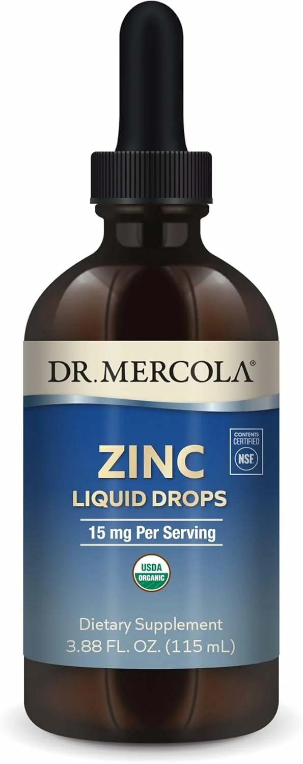 قطره زینک ارگانیک دکتر مرcola، 15 میلی گرم در هر وعده، 115 میلی لیتر (3.88 fl oz)، حدود 28 وعده، مکمل غذایی، پشتیبانی از سلامت ایمنی و اندام ها، غیر GMO، USDA ارگانیک، دارای گواهینامه NSF