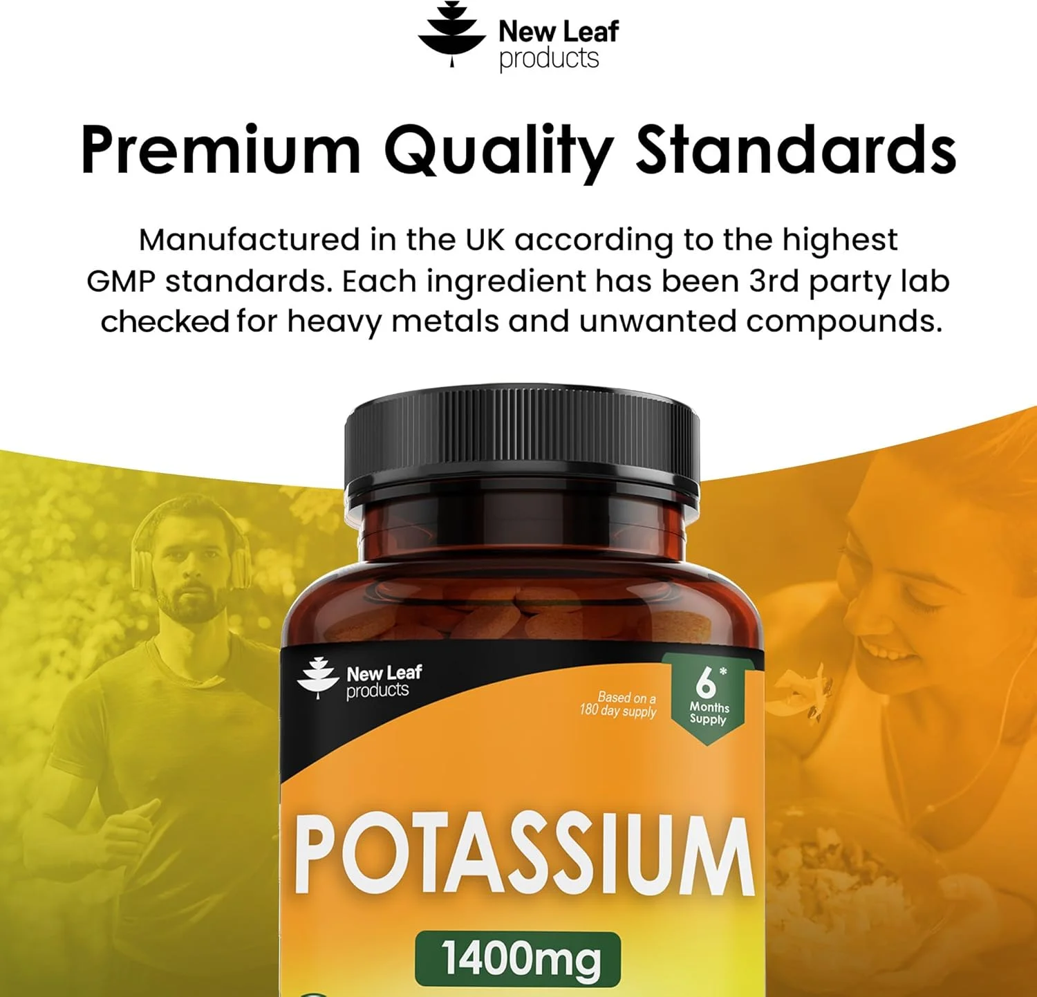 مکمل پتاسیم 1000 میلی گرم، 240 قرص پتاسیم سیترات گیاهی، مکمل الکترولیت های معدنی پتاسیم، کمک به عملکرد طبیعی عضلات، وگان، بدون گلوتن، غیر GMO، ساخت انگلستان توسط نیو لیف