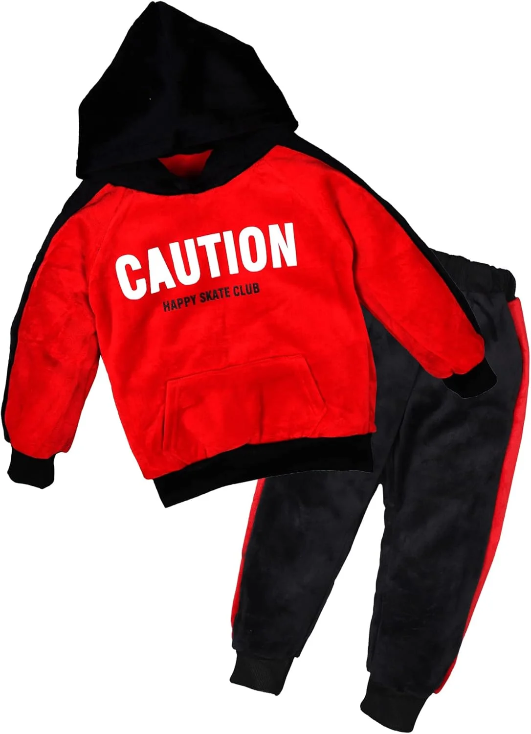 ست لباس زمستانی مخملی گرم شامل هودی، تیشرت و شلوار راحتی Bold N Elegant مناسب نوزادان و کودکان پسر و دختر