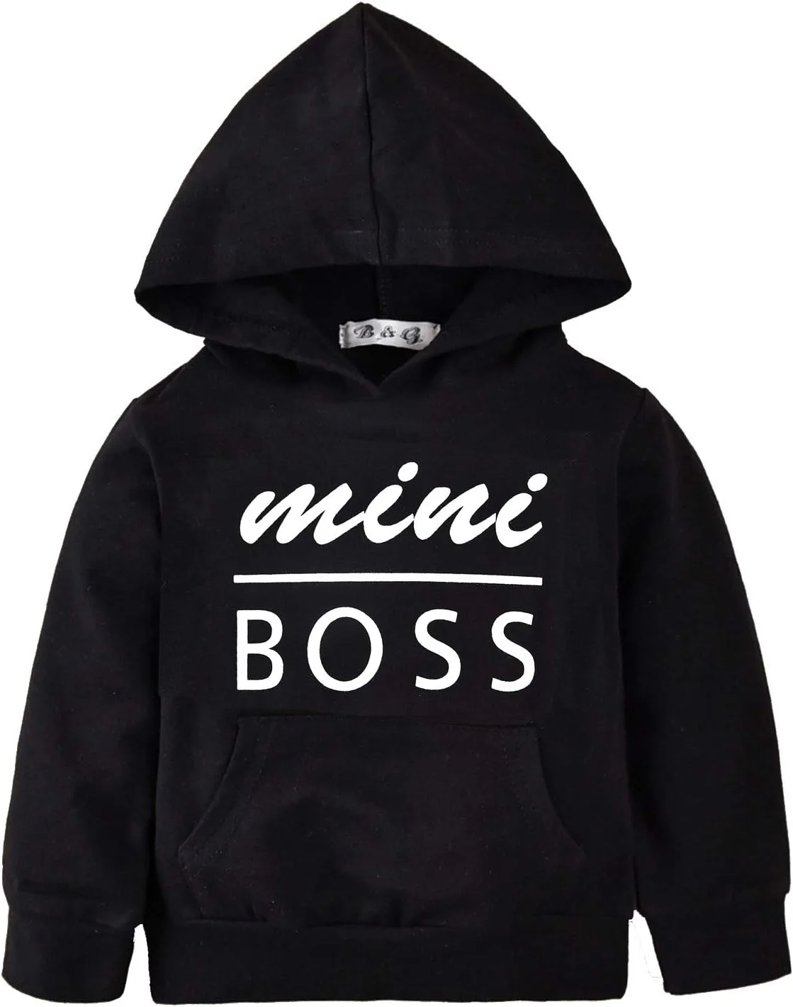 هودی آستین بلند کلاه دار جیب دار بچگانه Aalizzwell مناسب پسران و دختران (مشکی-1، 2T)