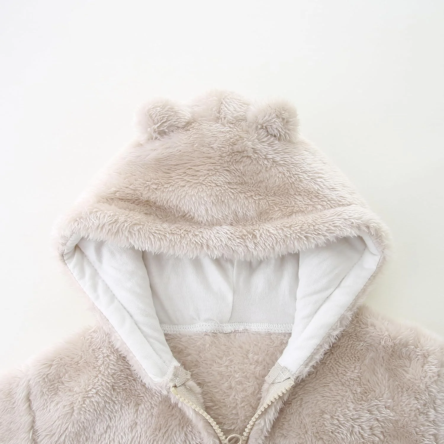 کت ژاکت کلاه دار پشمی کارتونی نوزاد پسرانه دخترانه با گوش، کت گرم بیرونی بچه گانه زیپ دار 1-6 ساله