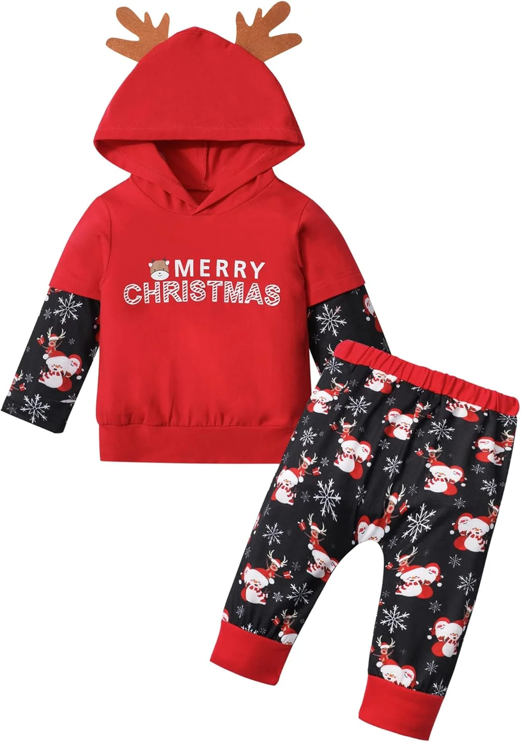 ست لباس پسرانه نوزادی آگاپنگ، تاپ آستین بلند طرح دار، شلوار و مناسب فصل پاییز و زمستان