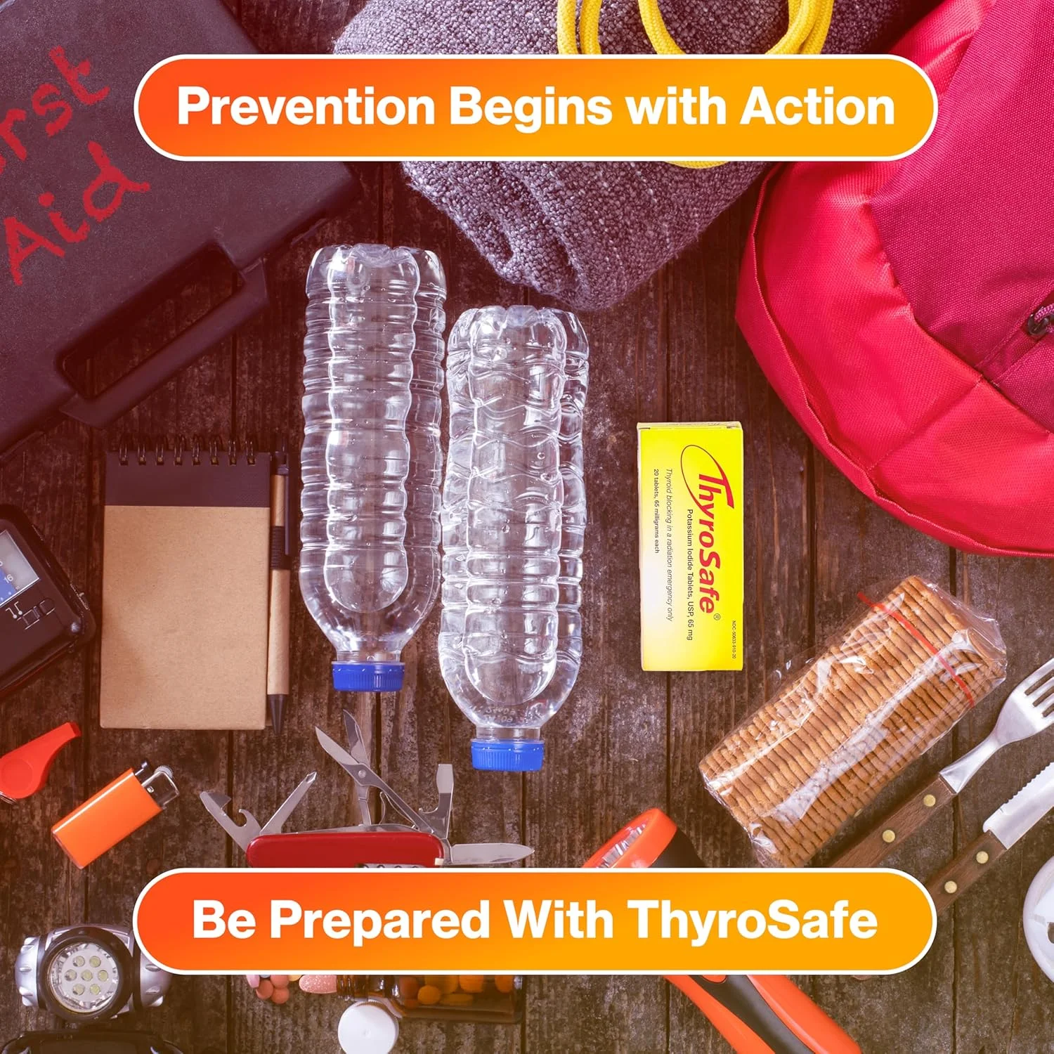 قرص های یدید پتاسیم 65 میلی گرمی ThyroSafe (بسته 20 عددی) - محافظت از تیروئید شما در برابر قرار گرفتن در معرض تشعشعات هسته ای