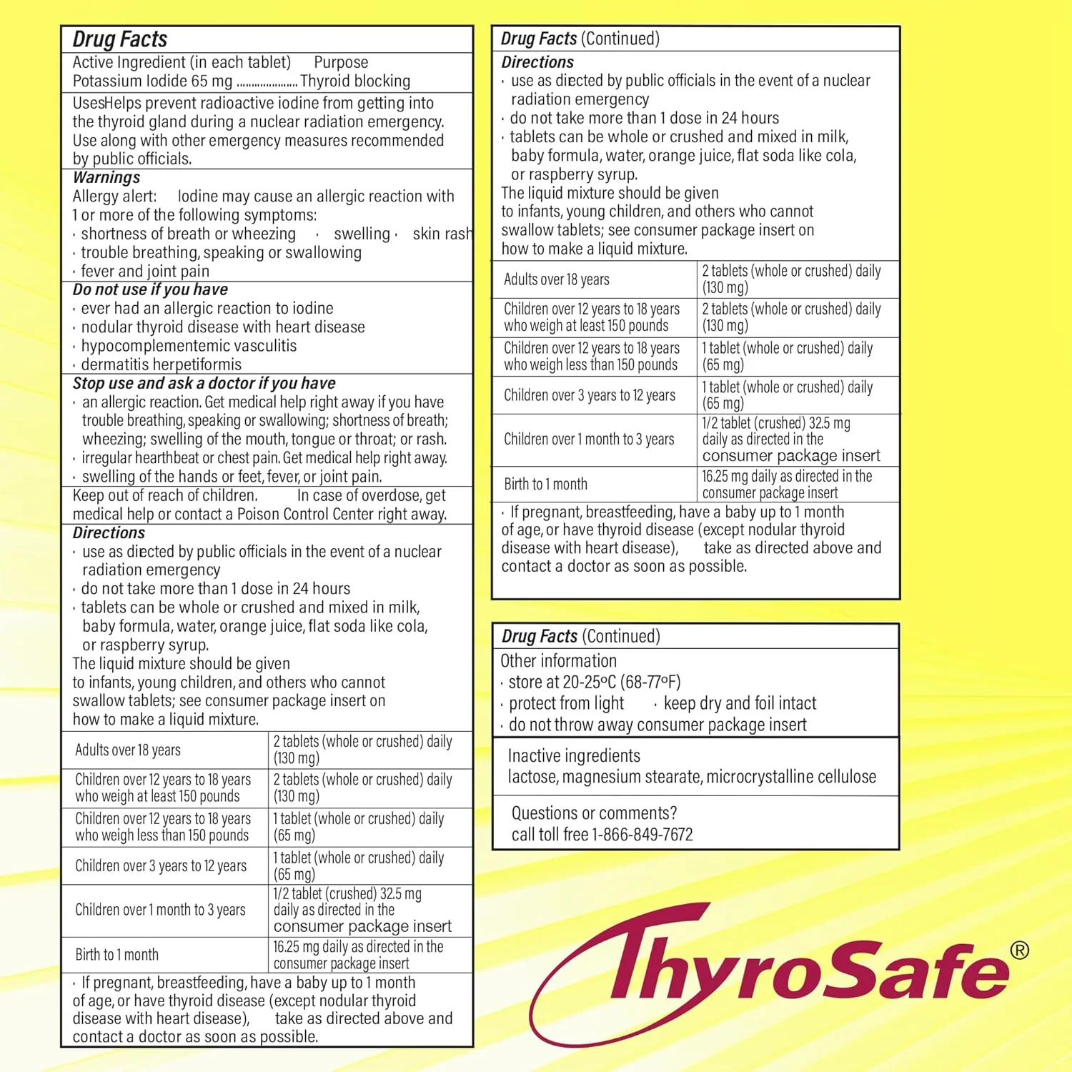 قرص های یدید پتاسیم 65 میلی گرمی ThyroSafe (بسته 20 عددی) - محافظت از تیروئید شما در برابر قرار گرفتن در معرض تشعشعات هسته ای